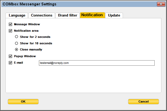 Messenger Notification settings